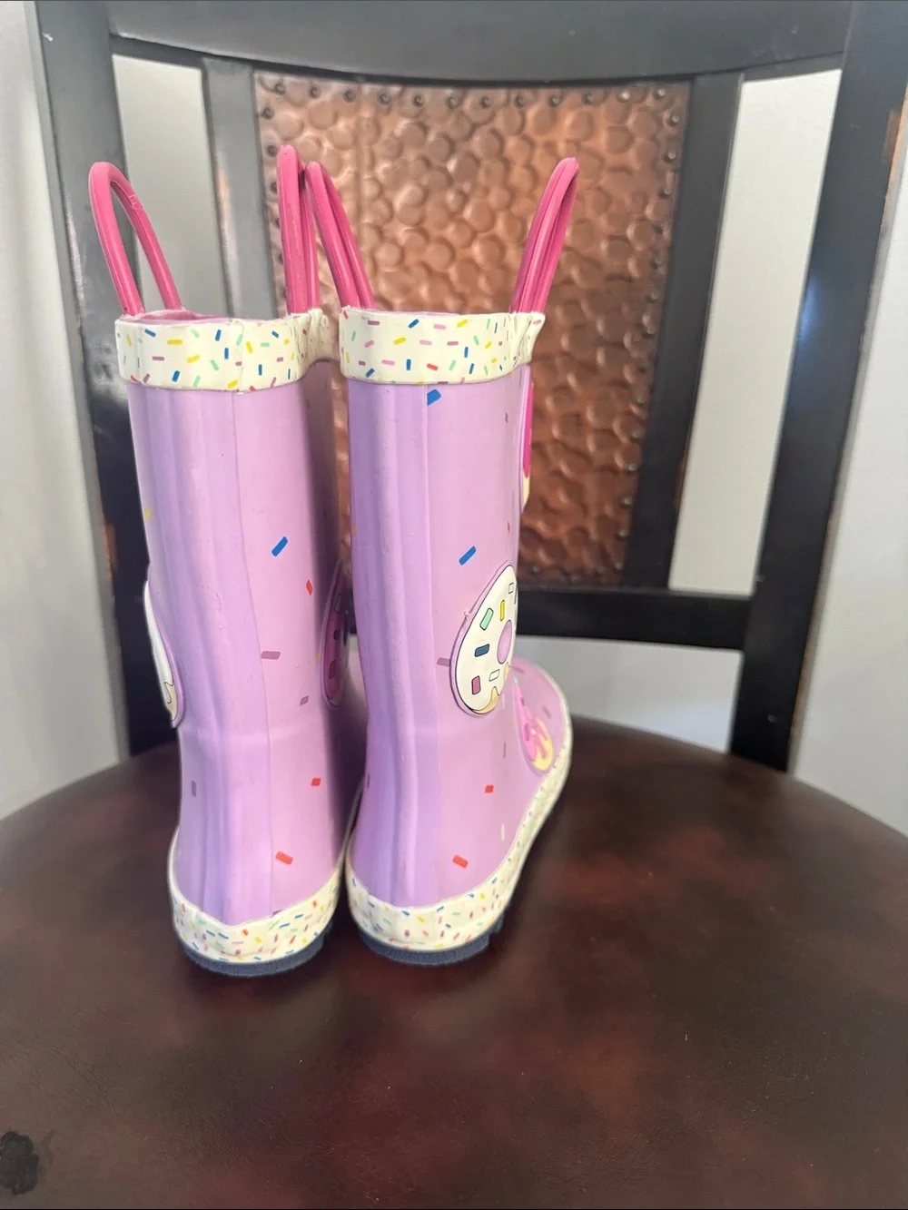 Cat & Jack Purple Donut Rain Boots with Pink Handles